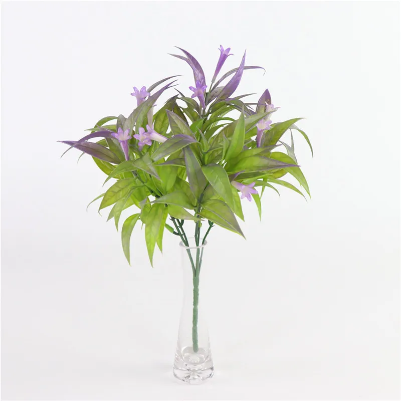 Новое красивое искусственное мини-растение с листом, пластиковая искусственная лилия, водные растения, украшение для дома, комнаты, цветок - Цвет: purple
