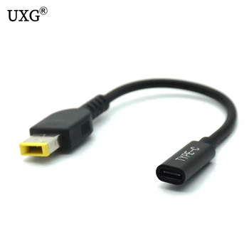 

Laptop DC Power Adapter Connector Plug Converter Cable Cord USB Type C Female to Square Plug Charger for Lenovo T460s E470 T450