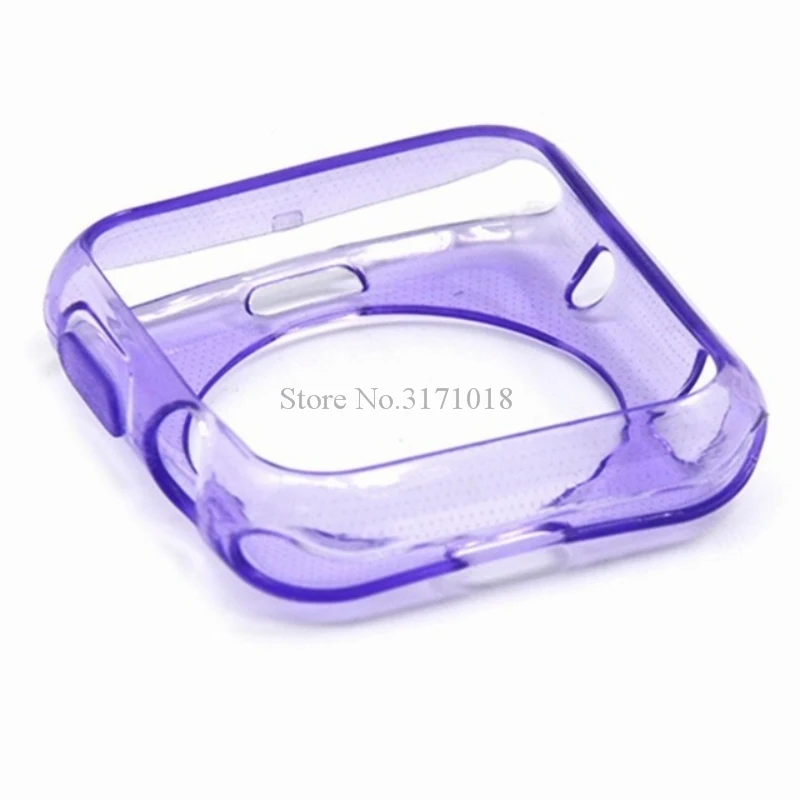 Ультратонкий силиконовый защитный чехол из ТПУ для Apple Watch Series 1 2 3 4 5 40 мм 44 мм 38 мм 42 мм аксессуары для ремешка - Цвет: Purple