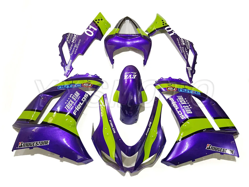 Абсолютно механический инжектор обтекателя комплект для kawasaki ZX-6R 636 2007 2008 Зеленый Фиолетовый zx6r 636 07 08