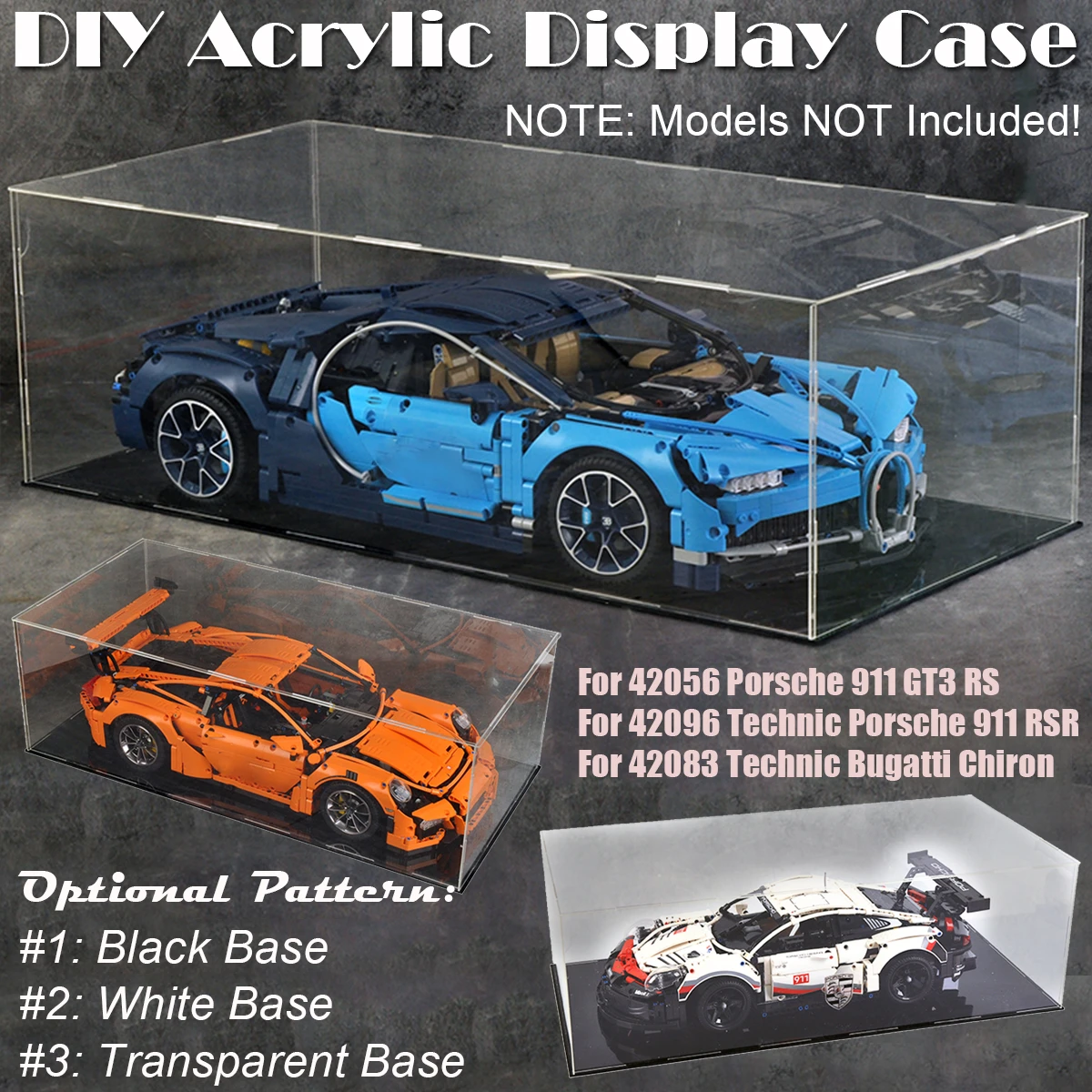 Diy Acrylic Display Self Menginstal Jelas Kubus Kotak Untuk Lego Untuk Porsche 911 Gt3 Rs Untuk Bugatti 42056 42096 42083 Batu Bata Mainan Model Aksesoris Aliexpress