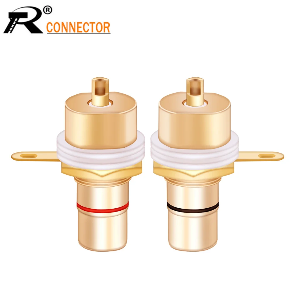 2Pcs/1 Paio Di Alta Qualità Rhodium/Oro Placcato Di Rame Cmc Rca Terminale Femmina Martinetti Presa Av Audio Video Rca Connettore Del Cavo