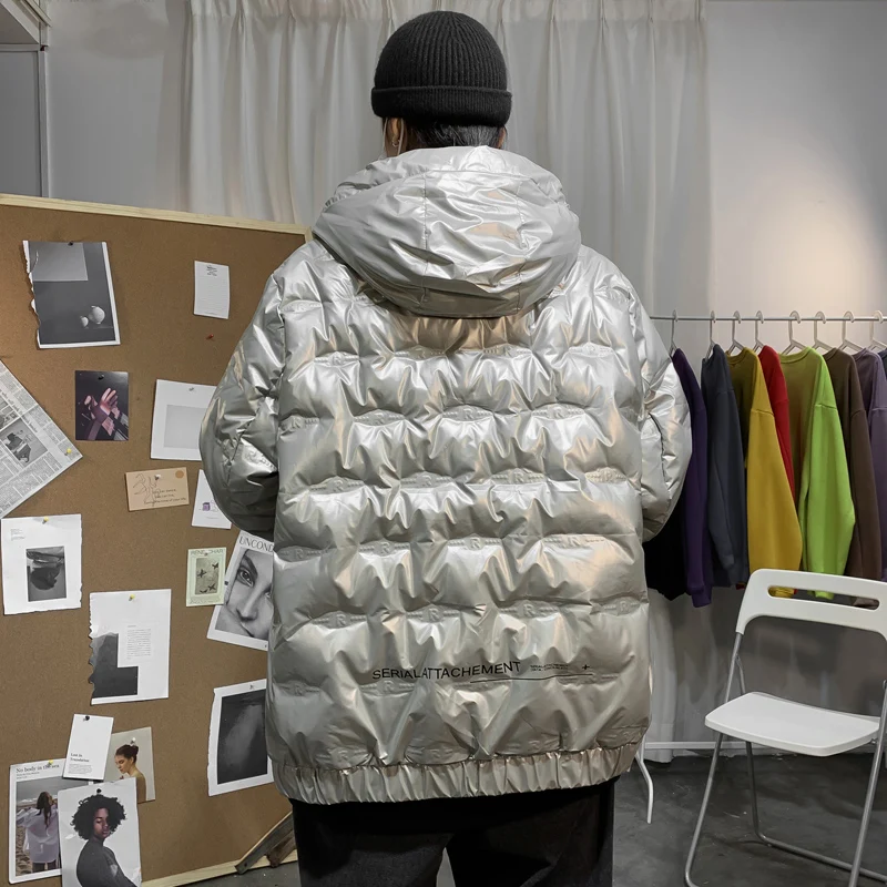 Ceny Zimowe ocieplane kurtki męskie grube ciepłe białe płaszcz z kaczego puchu męskie odzież z kapturem nieformalne okrycie wierzchnie Parka mężczyźni