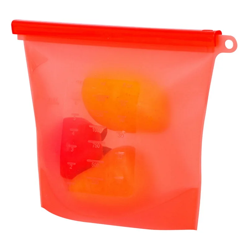 1000 мл силиконовый мешок с зажимом сумка многоразовая емкость для заморозки Ziplock герметичный Топ фрукты ланч бокс кухня Органайзер стенд свежий мешок