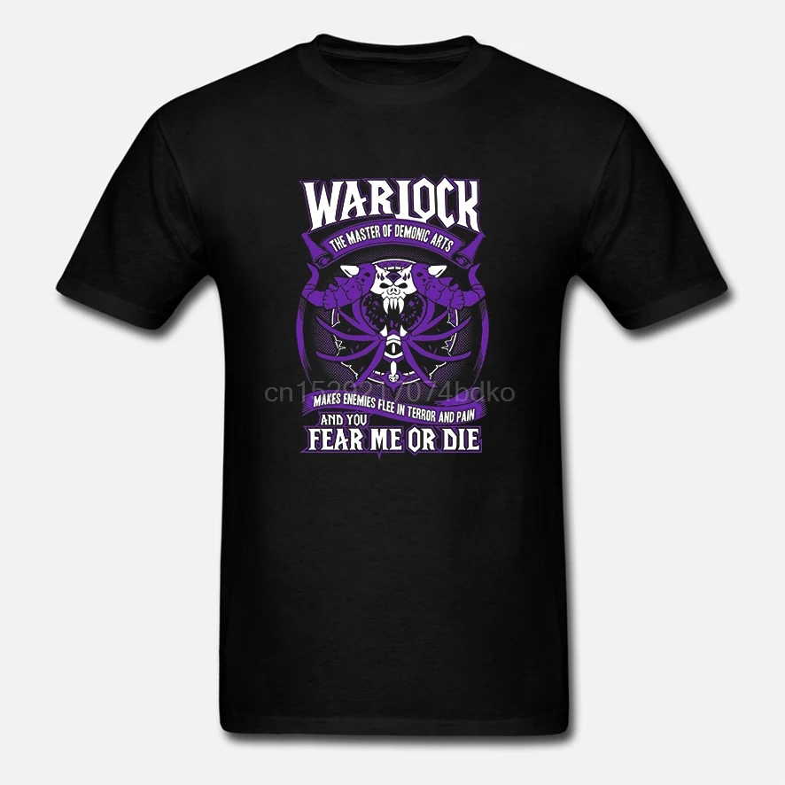 Мужская футболка с принтом Warlock The Master Of Demonic Arts Wow облегающая футболки Топ | одежда