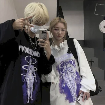 

Autumn long-sleeved t-shirt women 2020 new loose Korean version of the bf lazy style wild couple tops tide ins bottoming shirt