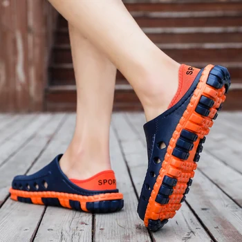 

Men Sandals Fashion New Summer Men Beach Sandals Shoes Man Hollow Slippers Shoes Mesh Lighted Casual Crocse Shoes Men Sandals