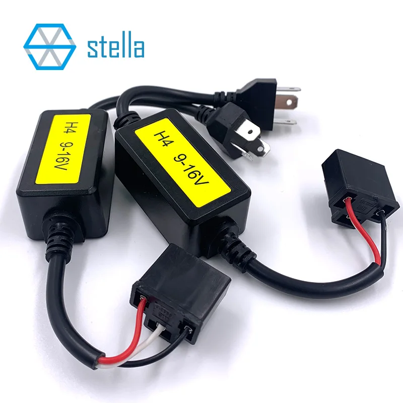 Billig Stella 2 stücke H4 canbus decoder für auto lampe kapazität dekodierung lösen licht blinkt hohe strahl nicht funktioniert canbus problem