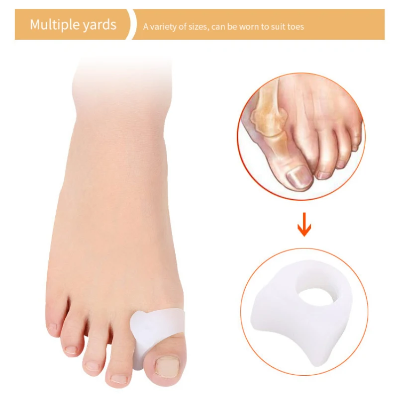 

2Pcs Big Toe Separator Bone Corrector Straightener Silicone Gel Foot Fingers Protector Bunion Adjuster Feet Massager Foot Care