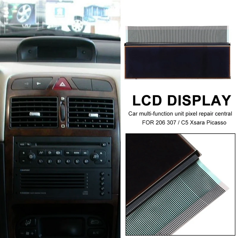 

Car Central Navigator LCD Screen Display for Peugeot 206 307 Citroen C5 Xsara Picasso Multifunction Unit Pixel Repair