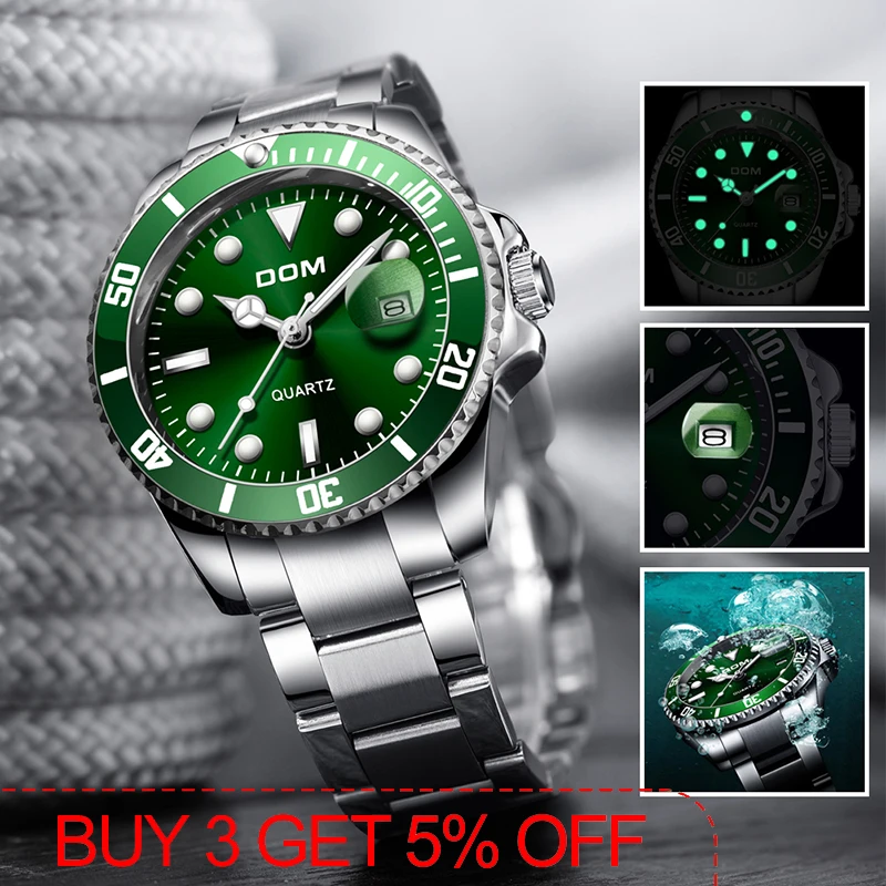 2020 Top Brand DOM Luxury Men's Watch 30m Waterproof Date Clock Male Sports Watches Men Quartz Wrist Relogio Masculino | Наручные