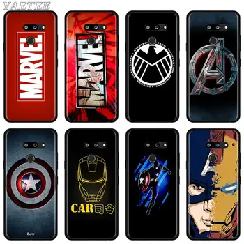 Перейти на Алиэкспресс и купить Черный силиконовый чехол с логотипом marvel avengers для LG G6 G7 G8 ThinQ Q51 Q60 Q61 Q70 K40 K51s K61 мягкий чехол из ТПУ