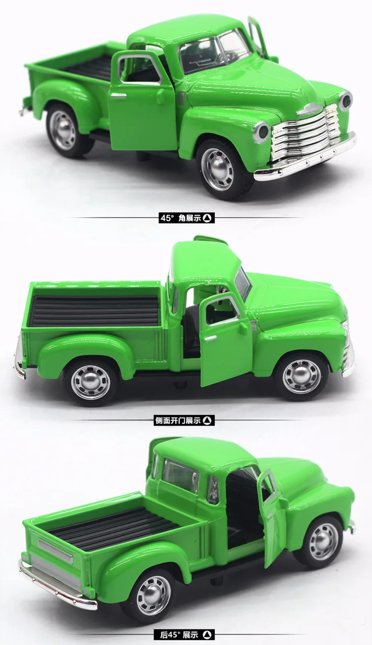 1: 32 сплав Ford Pickup Chevrolet классическая модель автомобиля открывание двери звук и светильник тепловой