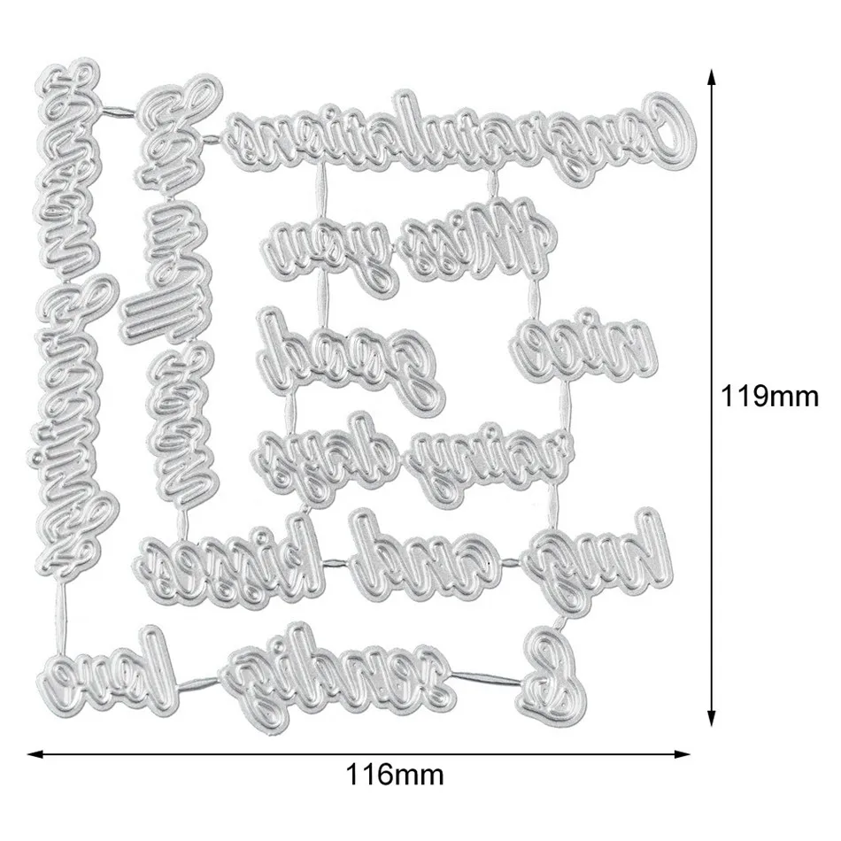 YaMinSanNiO буквенные штампы Miss You слова металлические Вырубные штампы новые для скрапбукинга открыток тиснение трафарет Diecut Декор Ремесло
