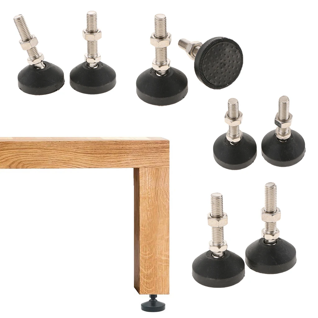 8x Carbon Steel Adjustable Furniture Leveler Leveling Feet 50 Dia