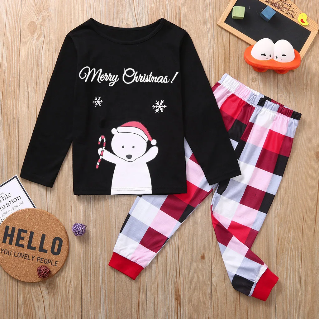 Пижамы с изображением полярного медведя; Семейные рождественские пижамные комплекты для мамы, папы, детей; Одинаковая одежда для сна; одежда для мамы, папы и меня