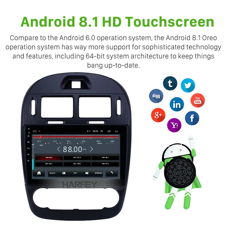 Cheap Harfey 10.1 inch Android 8.1 Touchscreen GPS Navi Auto Radio for Kia Cerato 2017-2019 A/C with USB WIFI AUX support Carplay SWC 2