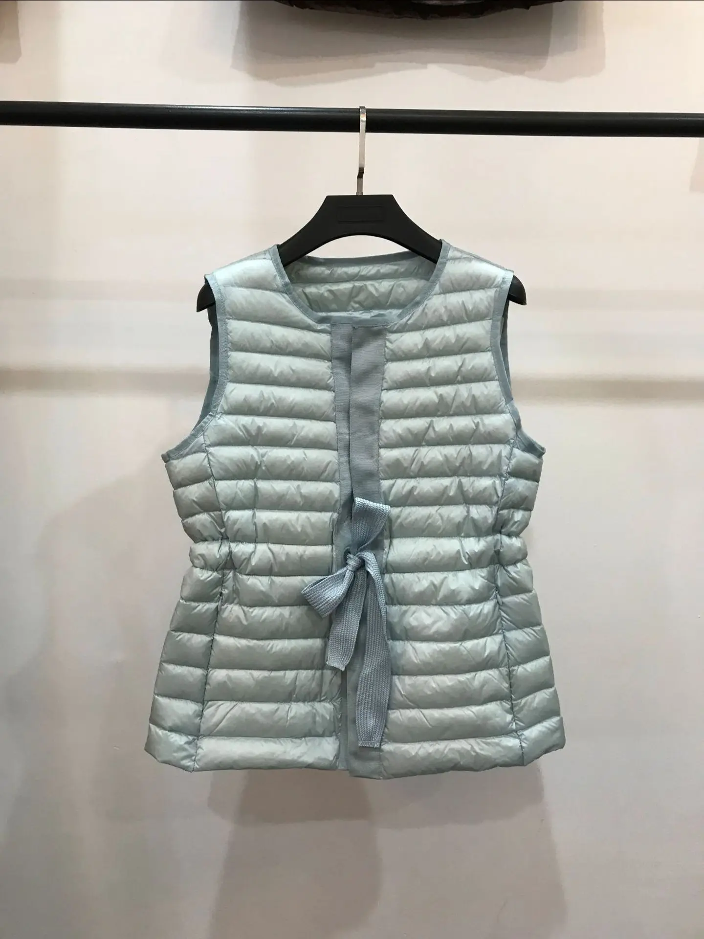 Cross Border WOMEN'S Dress New Style Foreign Trade Export Hot Selling for High Grade Pull-belt Thin down Jacket Waistcoat