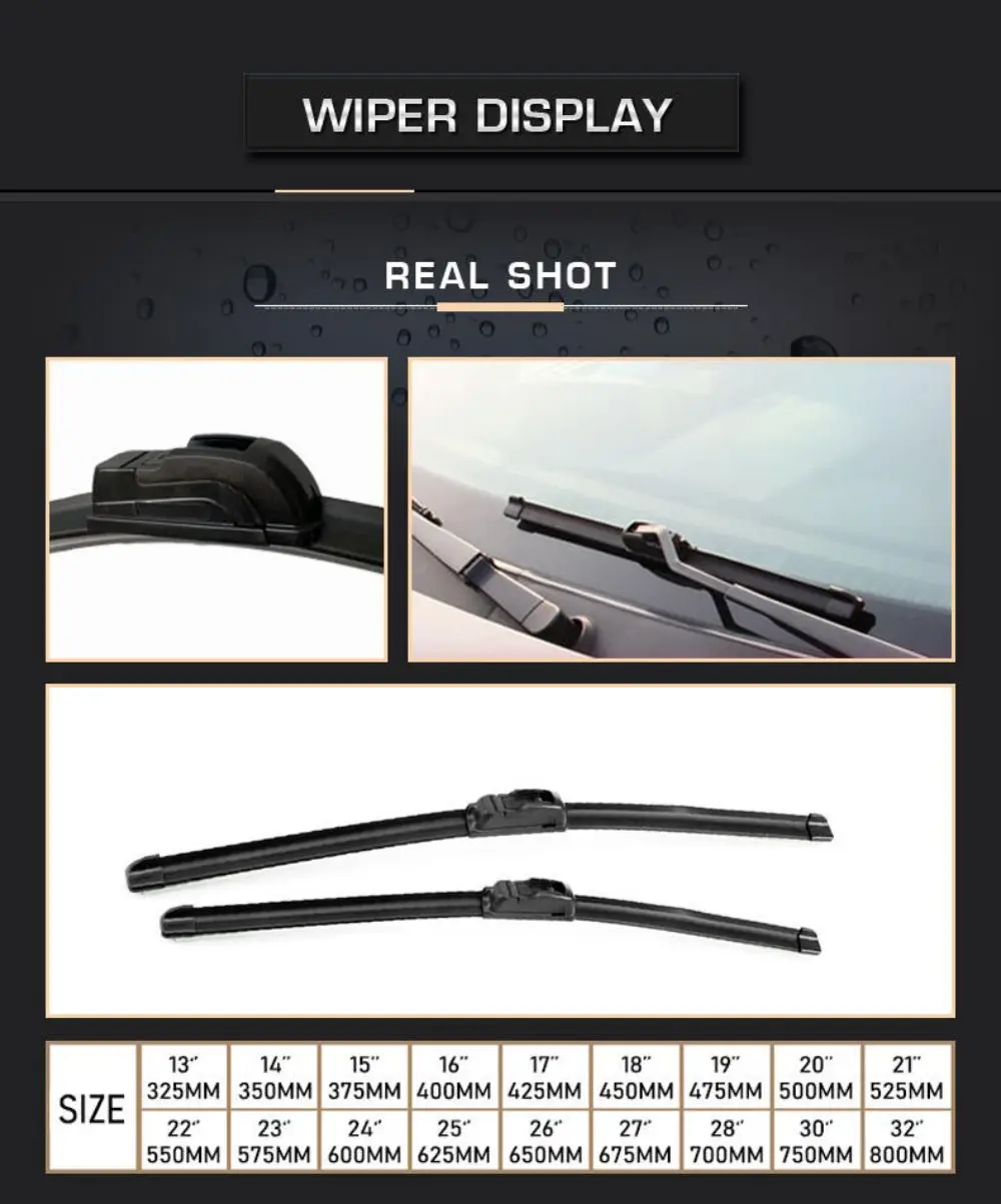 Für Kia Rio 3 UB Hatchback 2011-2017 2012 2013 Wischer vorne hinten Wischerblätter Windschutzscheibe Scheibenbürsten 26"+16"+11" – Detail 2
