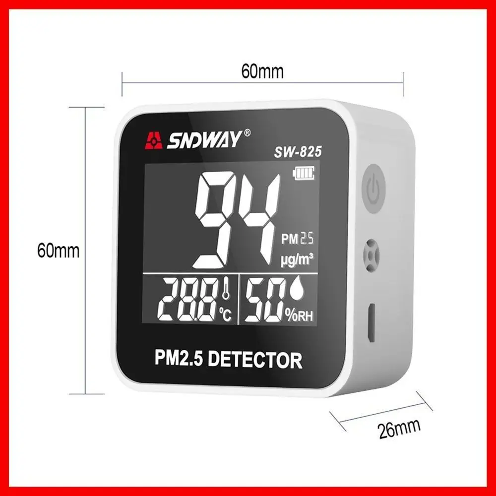 SW-825 Air Quality Monitor PM2.5 Detector Tester Temperature Humidity Meter 