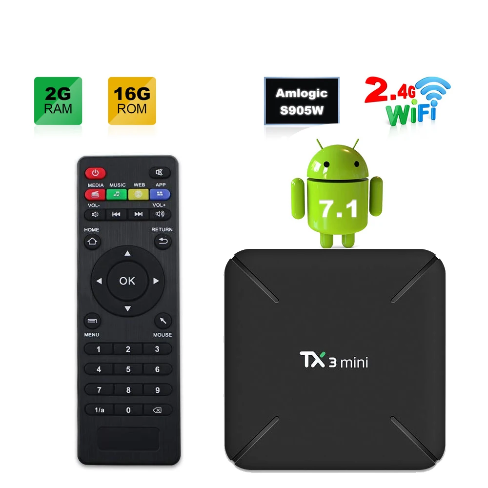 Android 7 1 TX3 мини S905W Процессор HDMI 2 0 смарт приставка для ТВ 4K H.265 parpadeo производитель de