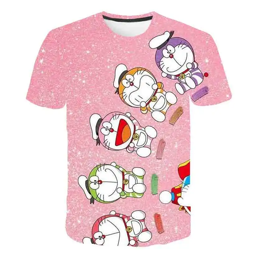 3D Doraemon print T Shirt Kids One piece Baby Girl Clothes Kawaii