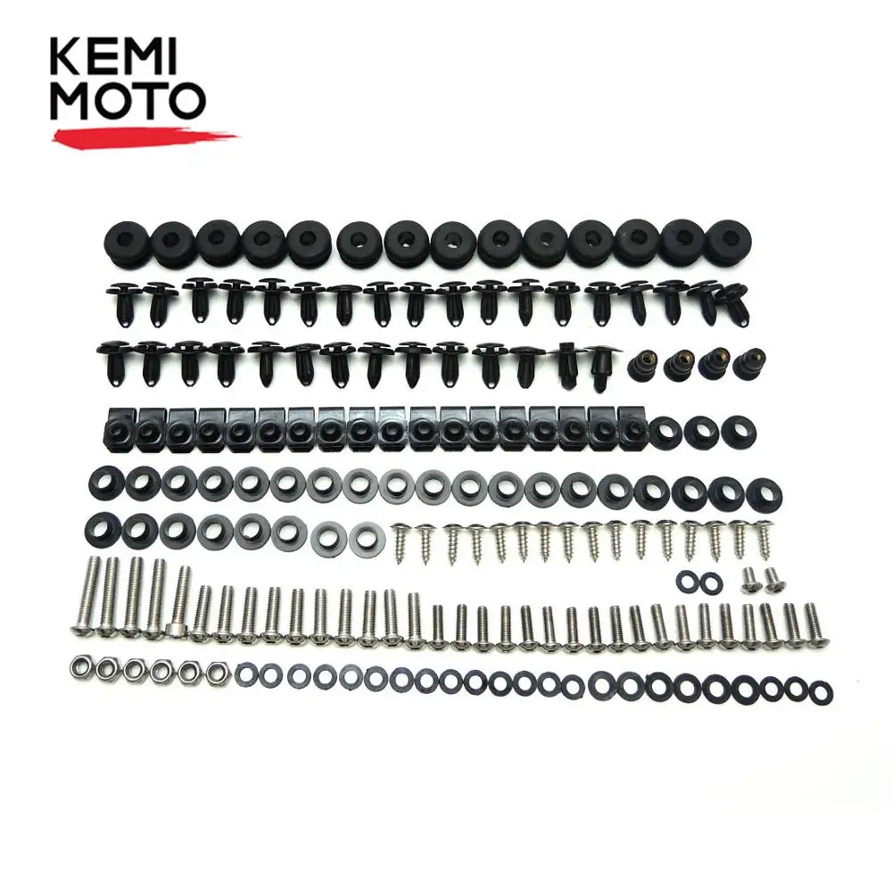 

KEMiMOTO For yamaha YZF-R6 Motorcycle Screw Nuts Washers Fastener Fixation Complete Fairing Bolts Kit YZF R6 2008 2009 2010