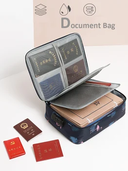 

Men's Multifunction Document Organizer Bag Women's Home Credentials Storage Package Travel Waterproof Briefcase Accessories Item