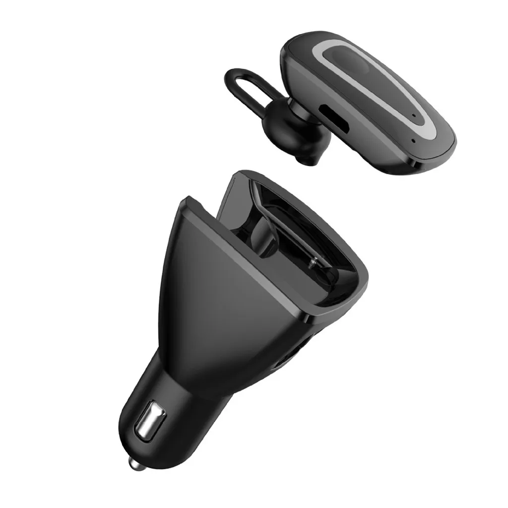 Portable Dual Use One To Two USB Car Kit Charger Handsfree BT 5 0 Headphones Car Charger Adapter Cigarette Lighter Power