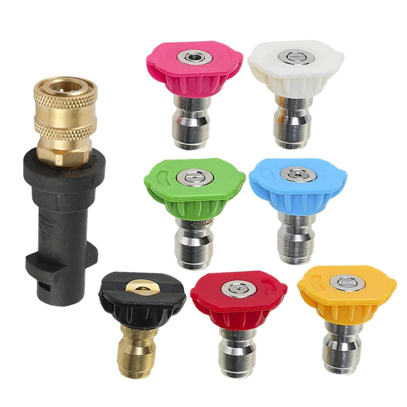 Распылительные форсунки для мойки под давлением+ Адаптер для Karcher серии K 1/4 ''быстрое подключение Новое поступление Садовые принадлежности