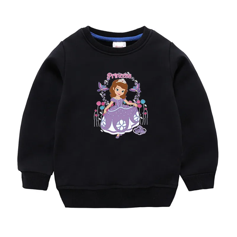 Толстовки с капюшоном для девочек; детская одежда принцессы Софии, Белоснежки; осенние хлопковые топы с длинными рукавами для малышей; детский пуловер