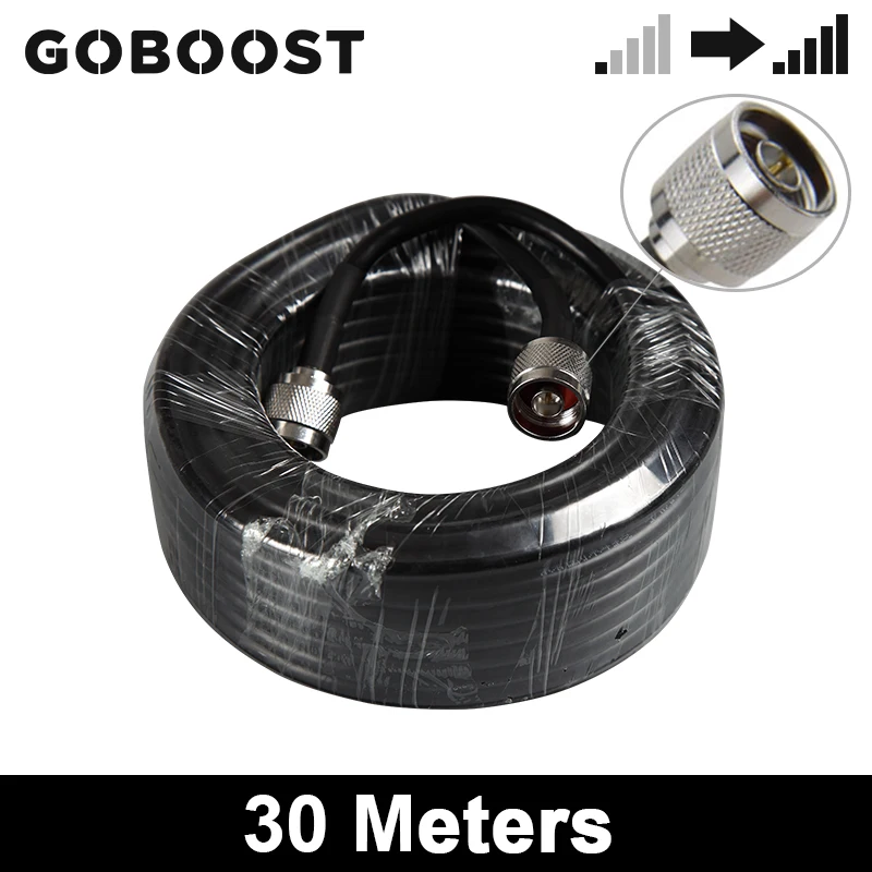 Коаксиальный кабель GOBOOST 30 метров с разъемом N Male для усилителя сигнала 2g/3g/4g
