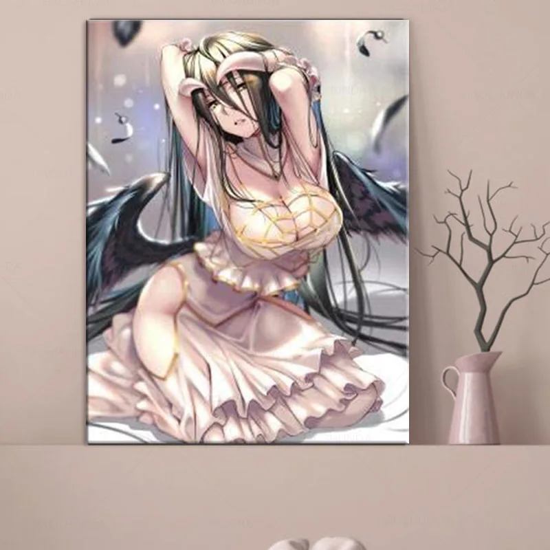 Sexy Ecchi Anime Girl Albedo Original Manga Anime Canvas Art Print Poster  Painting Home Decoration For Living Room Frame - Painting & Calligraphy -  AliExpress