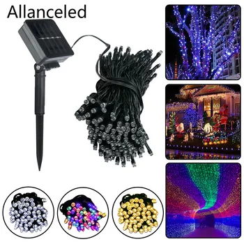 

100LEDs Solar powered string lights open air proof dwaterproof water fairy light solar rope garland to the courtyard wedding