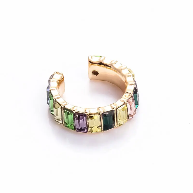 Colorful Doreen Box модные серьги-клипсы с-образной формы многоцветные сплав инкрустированные стеклянные стразы в стиле панк женские вечерние ювелирные изделия, 1 шт - Окраска металла: Colorful