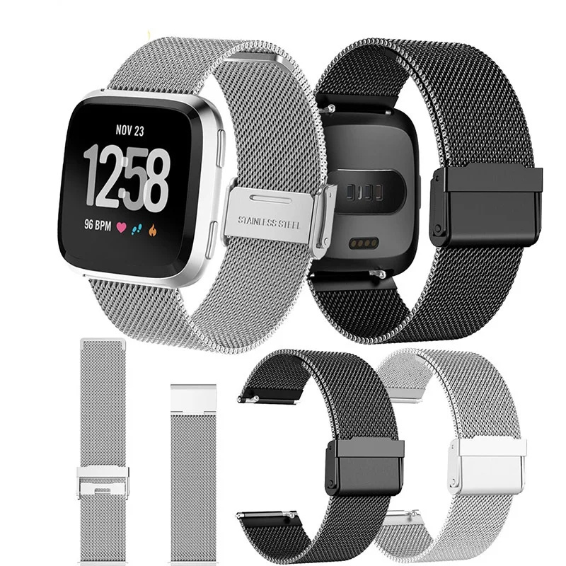 Миланский Браслет ремешок для Fitbit Versa Смарт-часы Fitnes спортивный браслет ремешок для часов на замену браслет с пряжкой