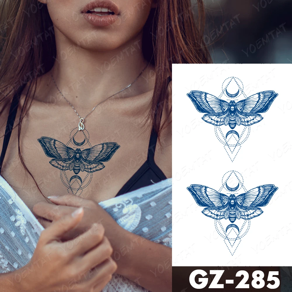 Juice Lasting Ink Tattoos Body Art Waterproof Temporary Tattoo Sticker Mountain Forest Tatoo Arm Fake Sky Whale Sea Tatto Women