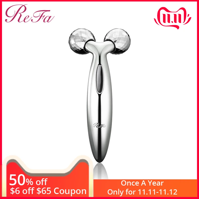 Refa Carat Face Micro-current Facial Massager with Solar Panel Platinum Coating Facial Lifting Kneading Massage Anti-wrinkles