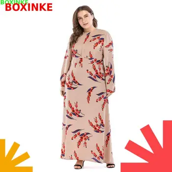 

Ukraine Vestido Longo Print Full Button Ankle-length Dress Vestidos Mujer European And American New Style Long Sleeved Slim