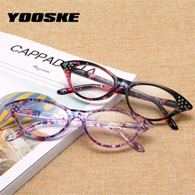 YOOSKE модные очки для чтения «кошачий глаз» женские Стразы, очки для женщин, очки для дальнозоркости