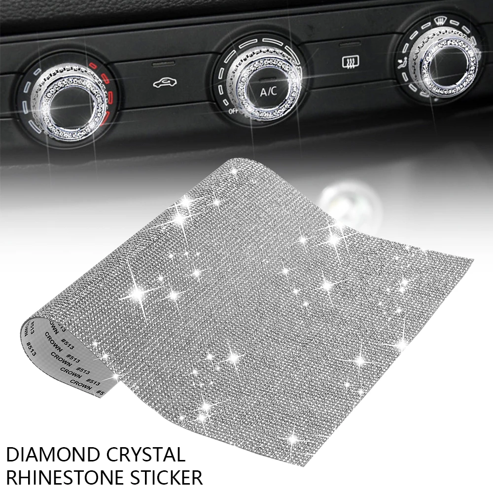 Pegatina de estrás de cristal de Diamante para coche, accesorios autoadhesivos, bricolaje