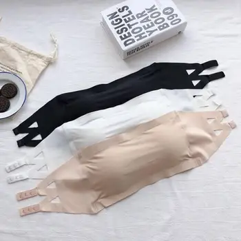 

One Piece Seamless Tube Tops Women Invisible Bra Intimates Bustier Bandeau Strapless Chest Underwear Wrapped Breathable L5O2