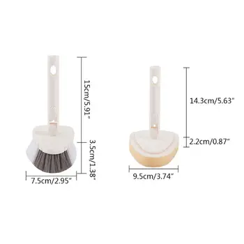 

3pcs/set Ceramic Tile Cleaning Brush Sponge Wipe Aluminum Rod Kitchen Descaling R7RC