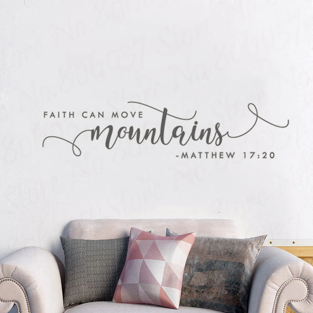 

Наклейка на стену с текстом Библии, стикер на стену для спальни, украшение на стену над кроватью, христианские настенные украшения, виниловая наклейка на стену WL1784