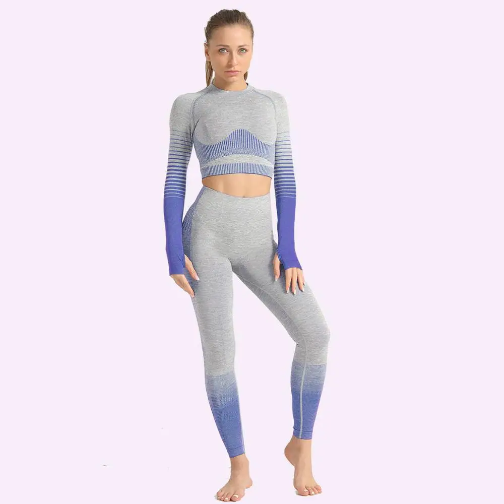 

Women Fitness Leggings+Top Workout Clothing Workout Gym Sport Running Slim Yoga Set Exercise Train Bodybuilding Shirt+Pant 6092