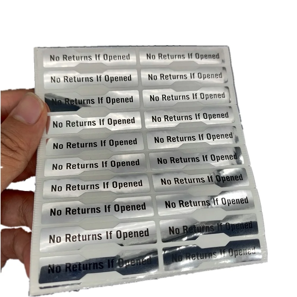 1000 High Security Tamper Evident Warranty Void Labels/Stickers ,No Returns If Opened Sticker 50mm X 10mm