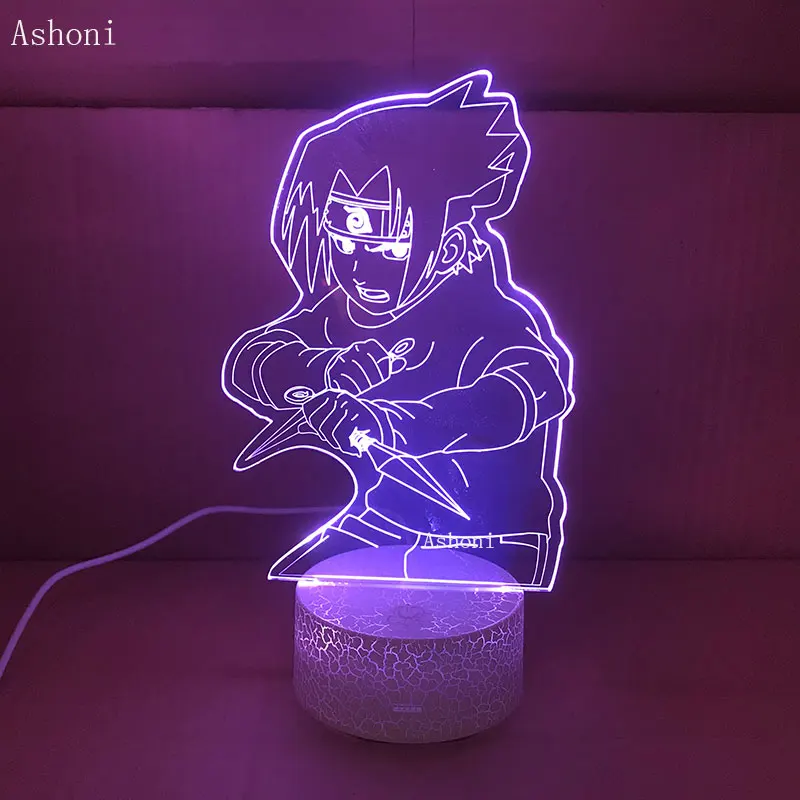 Аниме Рисунок Uzumaki Naruto с кинжал 3D светодиодный ночной Светильник RGB 7 цветов USB настольная лампа Декор для дома подарок на день рождения для детей
