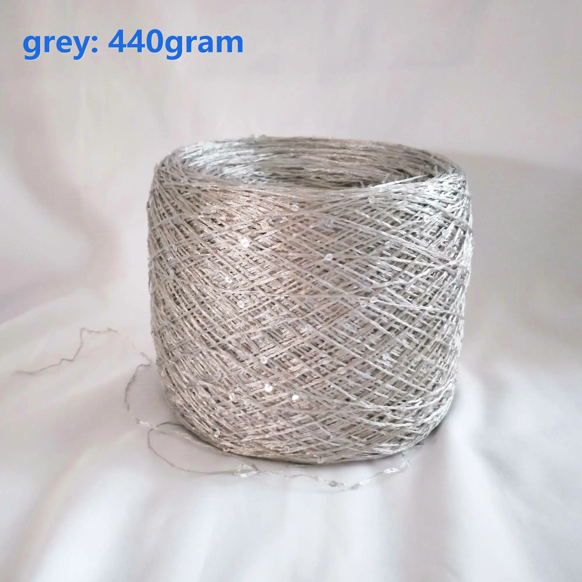 grey440g Распродажа расшитая блестками пряжа причудливая пряжа Золотой Серый Большой Моток ручное вязание крючком пряжа - Цвет: grey440g