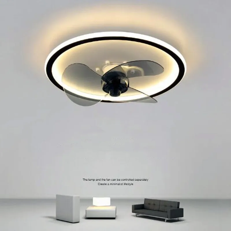 Nordic Fashion Invisible Smart Led Ceiling Fan Light Modern Bedroom Loft Bar Decoration Indoor Ceiling Ligts With RC Dimmable