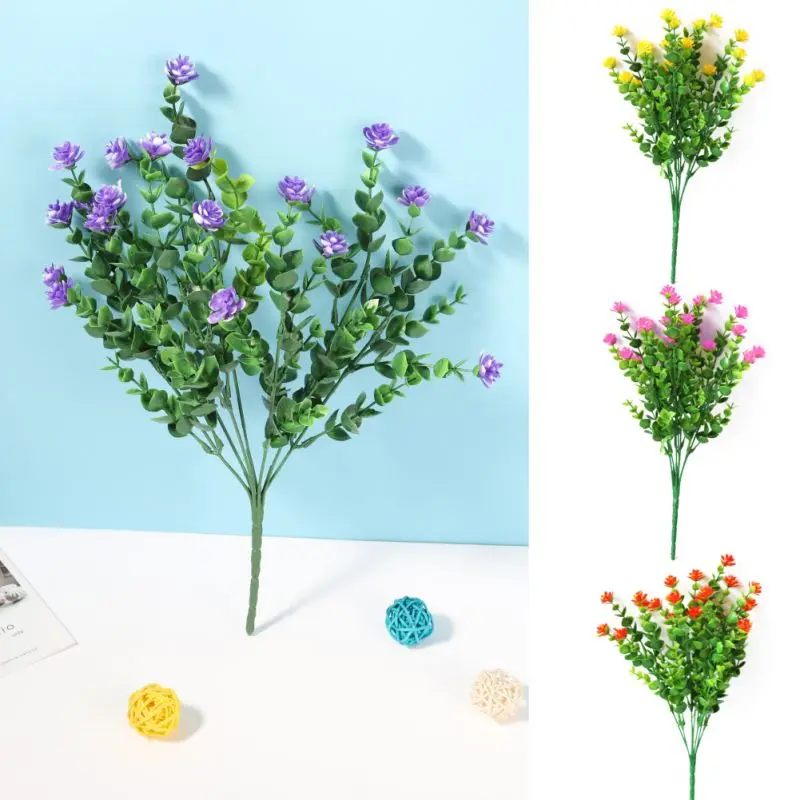 

1/4PCS Plastic Artificial Orchid Flower Branches Fake Plant Greenery Stem Indoor Outside Home Home garden Party Decor Flower